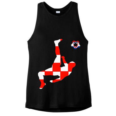 Croatia Croatian Soccer Player Croatian Pride Croatian Flag Ladies PosiCharge Tri-Blend Wicking Tank