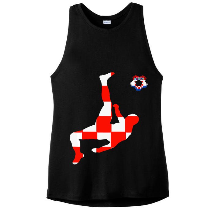 Croatia Croatian Soccer Player Croatian Pride Croatian Flag Ladies PosiCharge Tri-Blend Wicking Tank