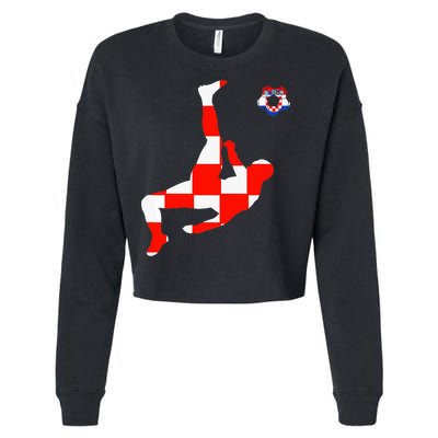 Croatia Croatian Soccer Player Croatian Pride Croatian Flag Cropped Pullover Crew