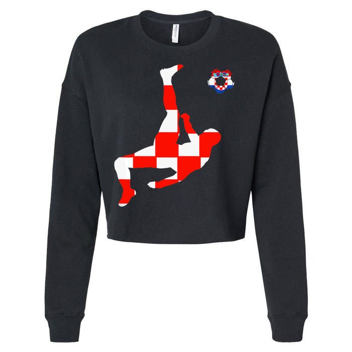 Croatia Croatian Soccer Player Croatian Pride Croatian Flag Cropped Pullover Crew