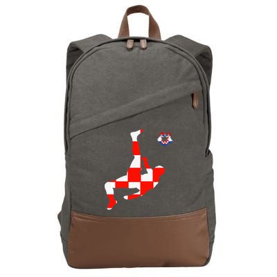 Croatia Croatian Soccer Player Croatian Pride Croatian Flag Cotton Canvas Backpack