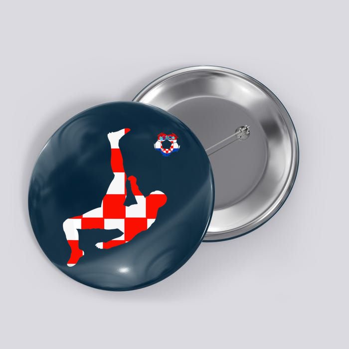 Croatia Croatian Soccer Player Croatian Pride Croatian Flag Button