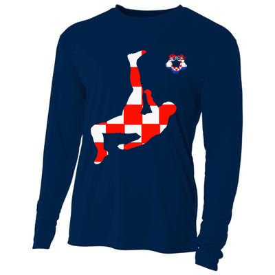 Croatia Croatian Soccer Player Croatian Pride Croatian Flag Cooling Performance Long Sleeve Crew
