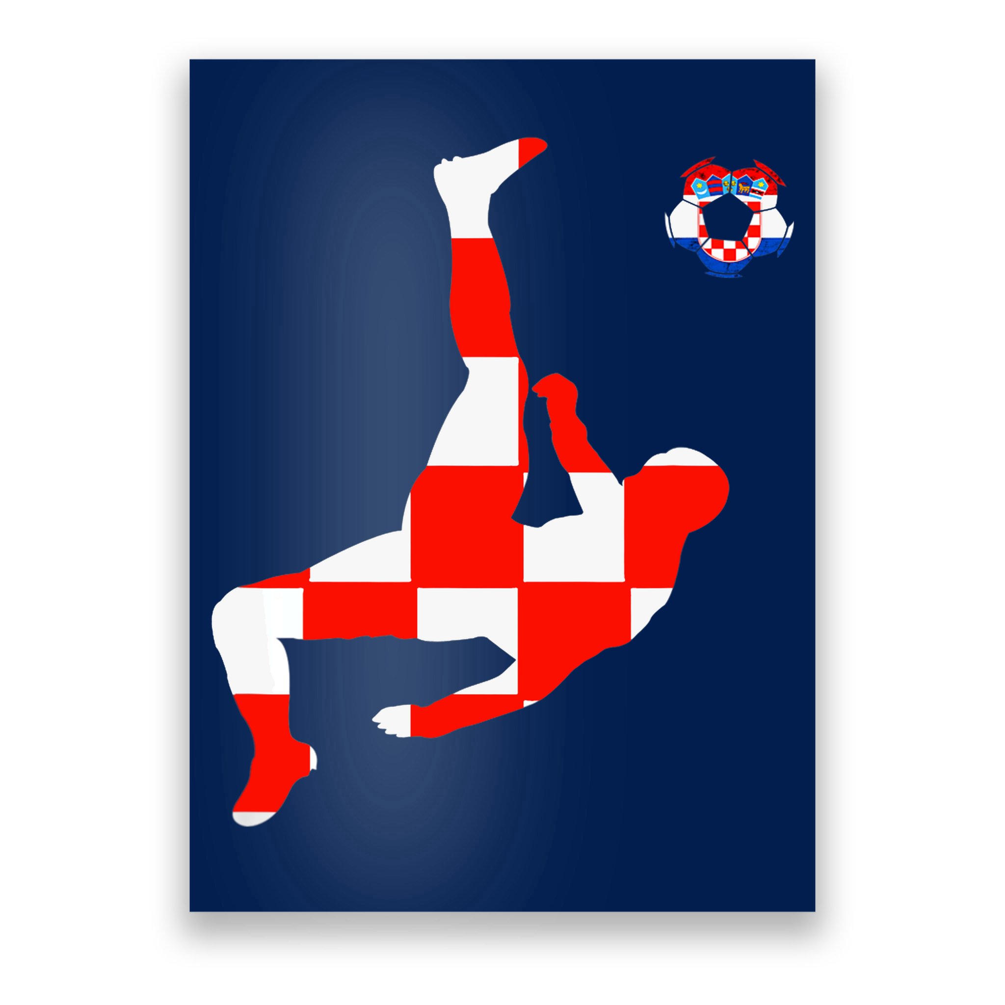 Croatia Croatian Soccer Player Croatian Pride Croatian Flag Poster