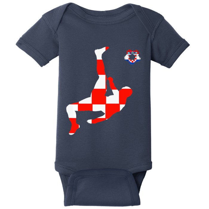 Croatia Croatian Soccer Player Croatian Pride Croatian Flag Baby Bodysuit