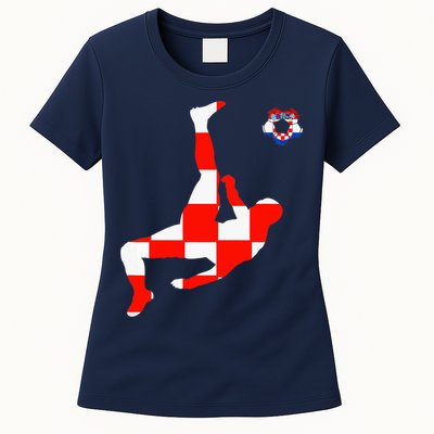 Croatia Croatian Soccer Player Croatian Pride Croatian Flag Womens T-Shirt