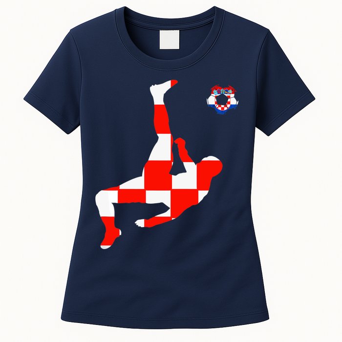 Croatia Croatian Soccer Player Croatian Pride Croatian Flag Womens T-Shirt