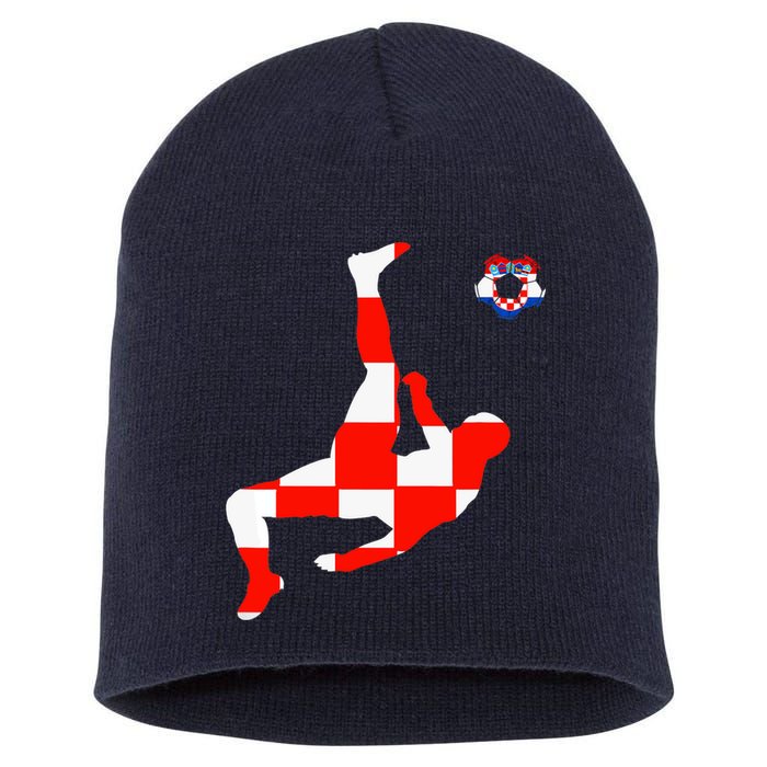 Croatia Croatian Soccer Player Croatian Pride Croatian Flag Short Acrylic Beanie