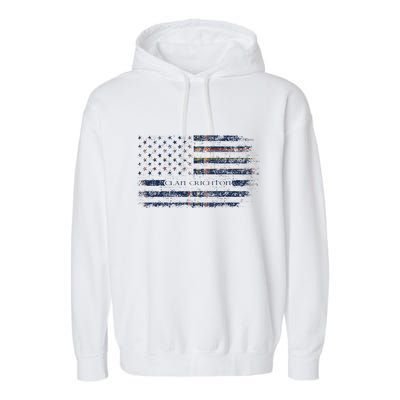 Clan Crichton Scottish Tartan Us Flag Kilt Scotland Garment-Dyed Fleece Hoodie