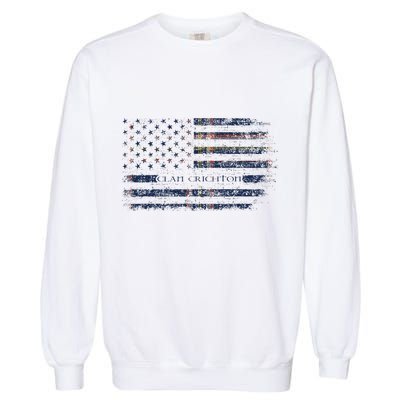 Clan Crichton Scottish Tartan Us Flag Kilt Scotland Garment-Dyed Sweatshirt