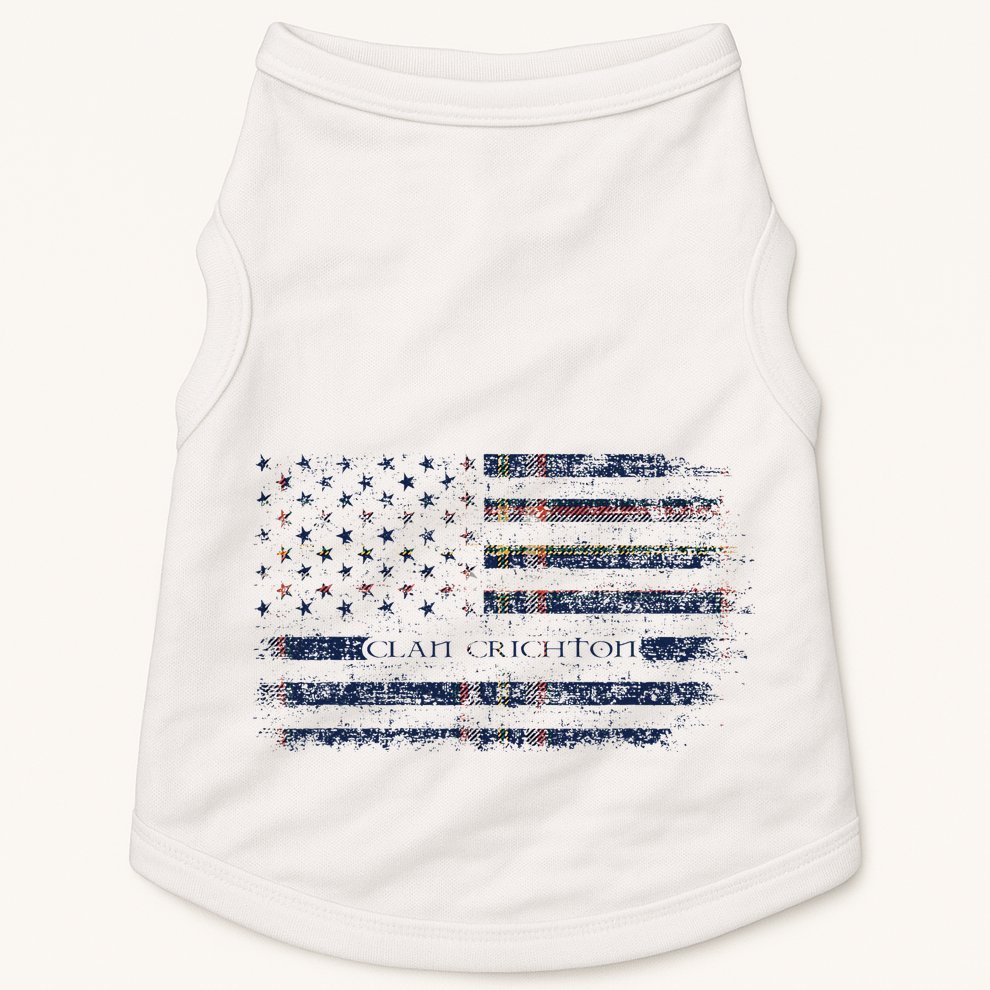 Clan Crichton Scottish Tartan Us Flag Kilt Scotland Doggie Tank