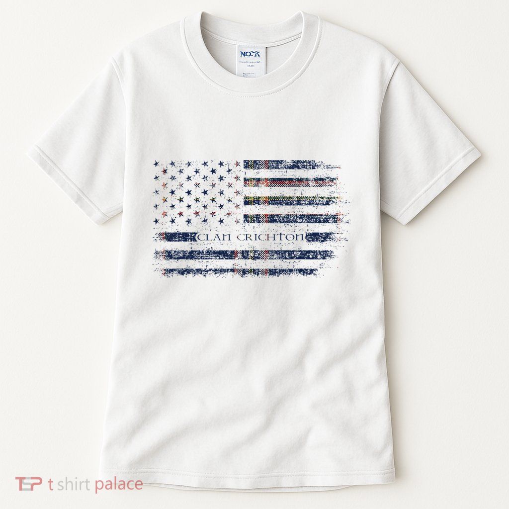 Clan Crichton Scottish Tartan Us Flag Kilt Scotland Tall T-Shirt