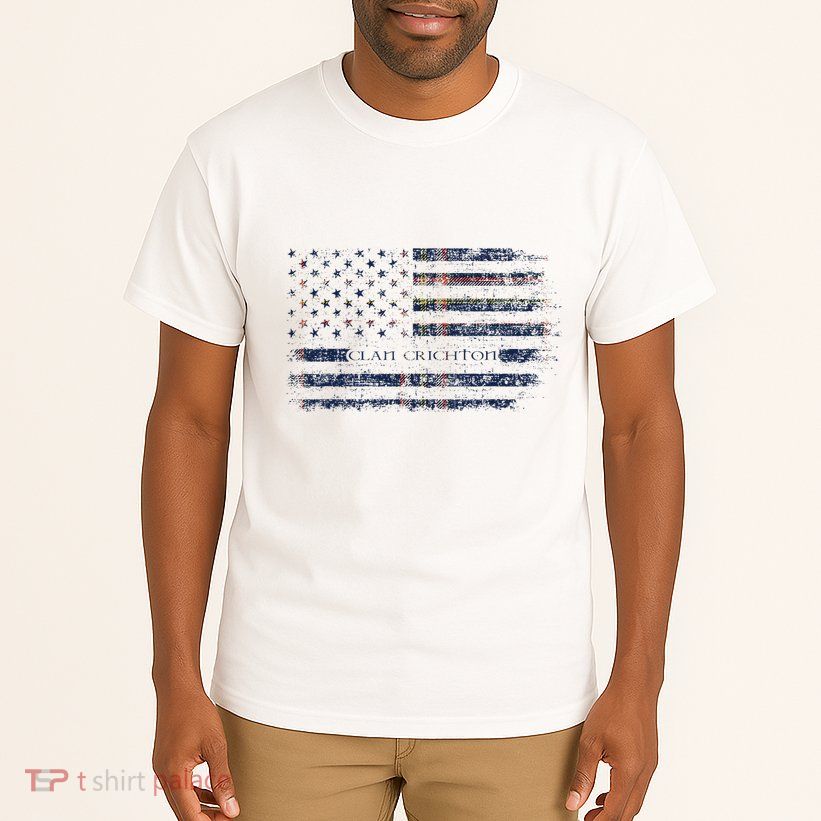 Clan Crichton Scottish Tartan Us Flag Kilt Scotland Tall T-Shirt