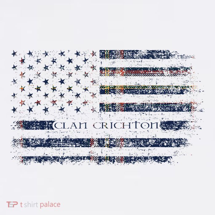 Clan Crichton Scottish Tartan Us Flag Kilt Scotland Tall T-Shirt