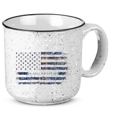 Clan Crichton Scottish Tartan Us Flag Kilt Scotland 15oz Campfire Ceramic Mug