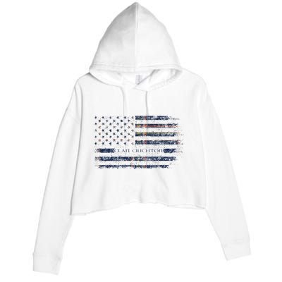 Clan Crichton Scottish Tartan Us Flag Kilt Scotland Crop Fleece Hoodie