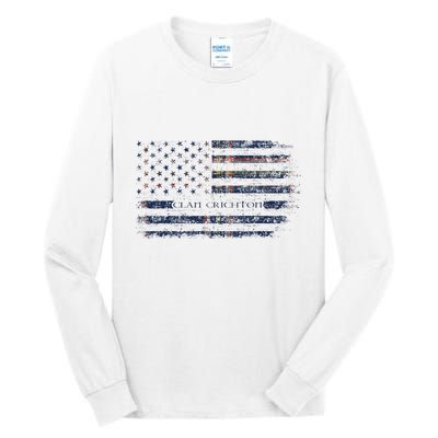 Clan Crichton Scottish Tartan Us Flag Kilt Scotland Tall Long Sleeve T-Shirt