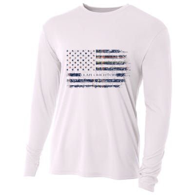 Clan Crichton Scottish Tartan Us Flag Kilt Scotland Cooling Performance Long Sleeve Crew
