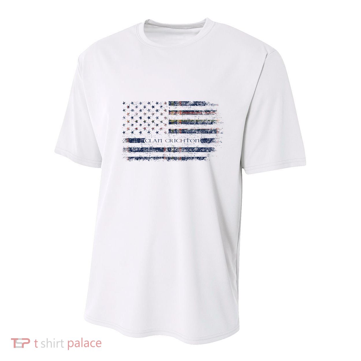 Clan Crichton Scottish Tartan Us Flag Kilt Scotland Youth Performance Sprint T-Shirt