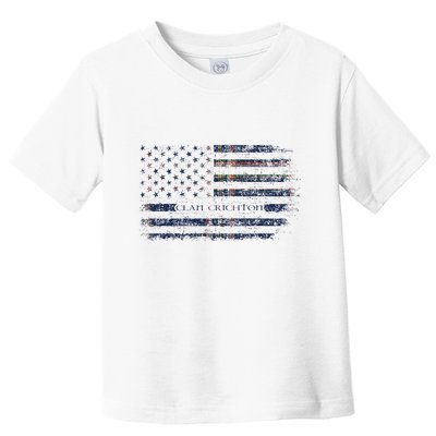 Clan Crichton Scottish Tartan Us Flag Kilt Scotland Toddler T-Shirt