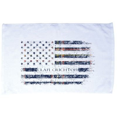 Clan Crichton Scottish Tartan Us Flag Kilt Scotland Microfiber Hand Towel