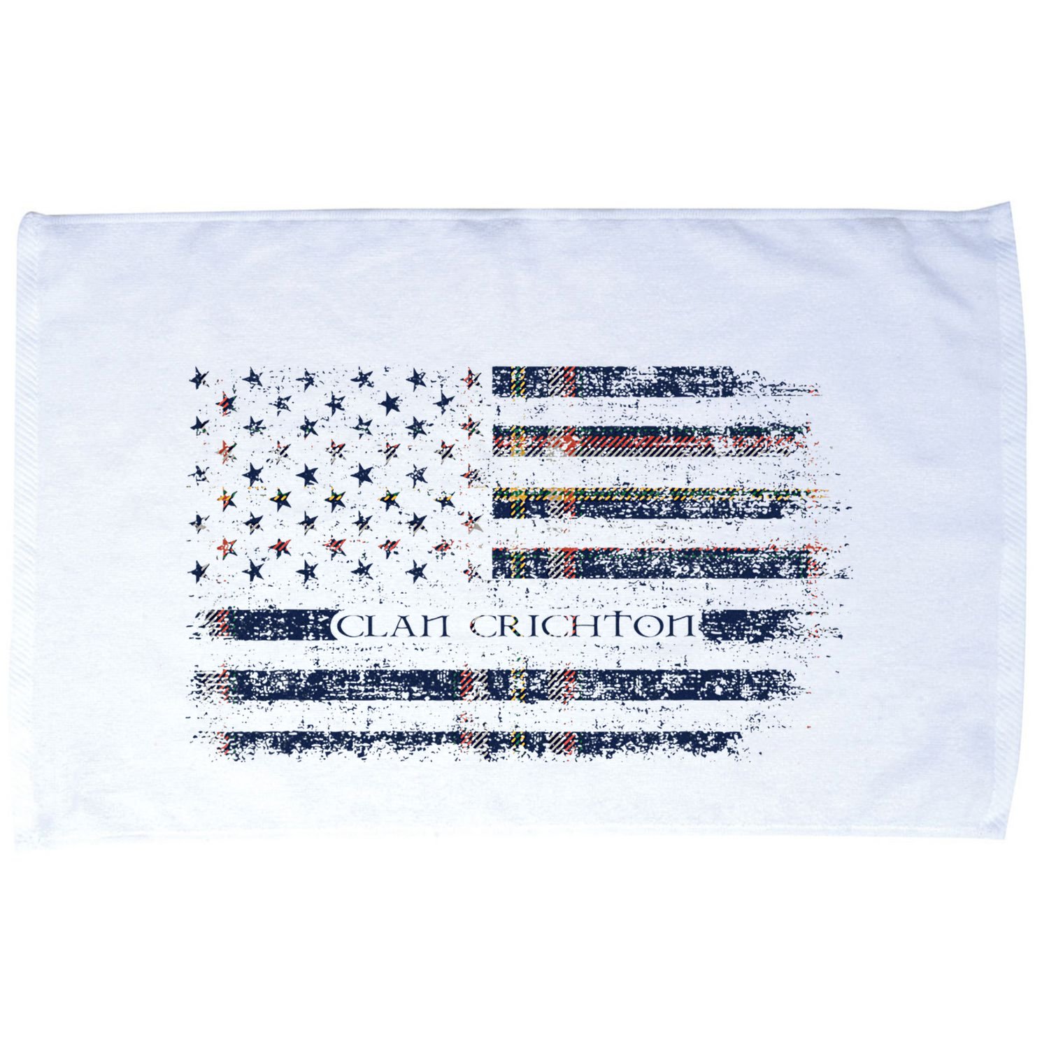 Clan Crichton Scottish Tartan Us Flag Kilt Scotland Microfiber Hand Towel