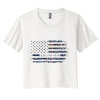 Clan Crichton Scottish Tartan Us Flag Kilt Scotland Women's Crop Top Tee