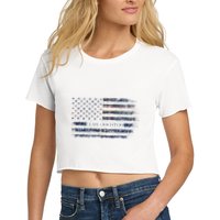 Clan Crichton Scottish Tartan Us Flag Kilt Scotland Women's Crop Top Tee
