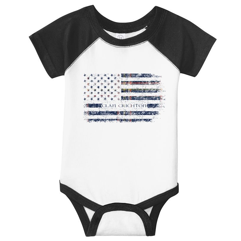 Clan Crichton Scottish Tartan Us Flag Kilt Scotland Infant Baby Jersey Bodysuit