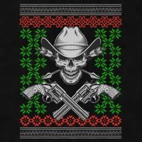 Cool Cowboy Skull Ugly Christmas Sweater Ladies PosiCharge Tri-Blend Wicking Tank