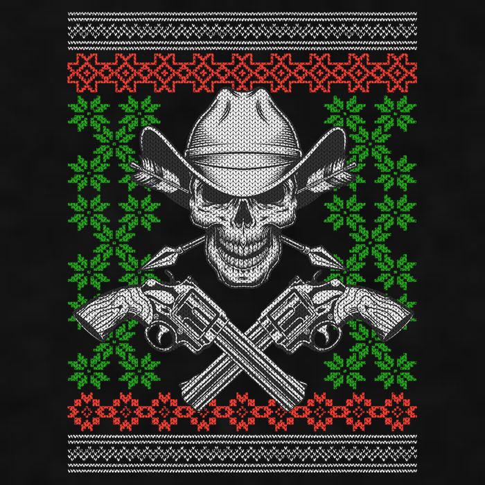 Cool Cowboy Skull Ugly Christmas Sweater Ladies PosiCharge Tri-Blend Wicking Tank