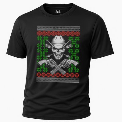 Cool Cowboy Skull Ugly Christmas Sweater Performance Shirt