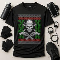 Cool Cowboy Skull Ugly Christmas Sweater Performance Shirt