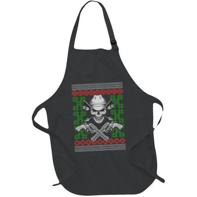 Cool Cowboy Skull Ugly Christmas Sweater Apron