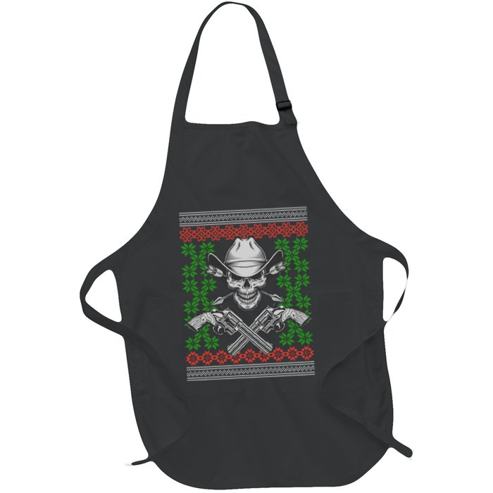 Cool Cowboy Skull Ugly Christmas Sweater Apron