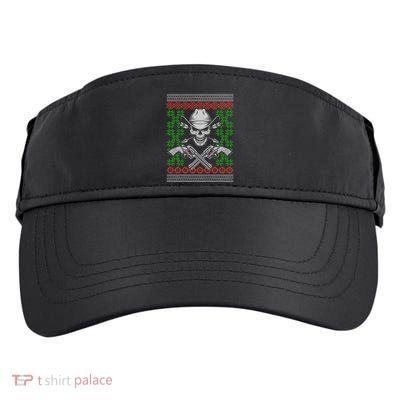 Cool Cowboy Skull Ugly Christmas Sweater Adult Drive Performance Visor