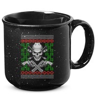 Cool Cowboy Skull Ugly Christmas Sweater 15oz Campfire Ceramic Mug