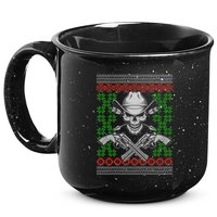 Cool Cowboy Skull Ugly Christmas Sweater 15oz Campfire Ceramic Mug