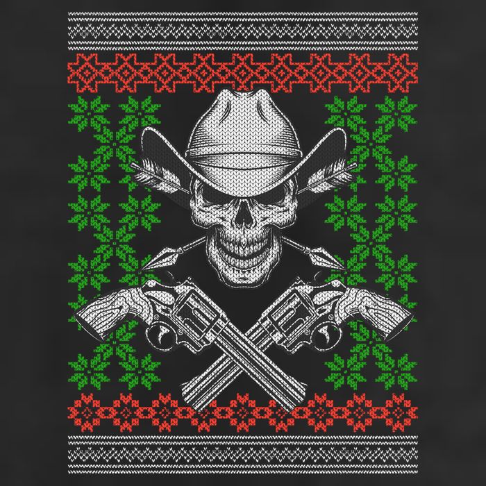 Cool Cowboy Skull Ugly Christmas Sweater 15oz Campfire Ceramic Mug
