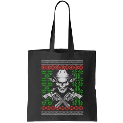Cool Cowboy Skull Ugly Christmas Sweater Bag