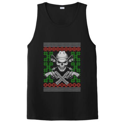 Cool Cowboy Skull Ugly Christmas Sweater PosiCharge Competitor Tank