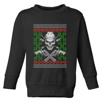 Cool Cowboy Skull Ugly Christmas Sweater Toddler Sweatshirt