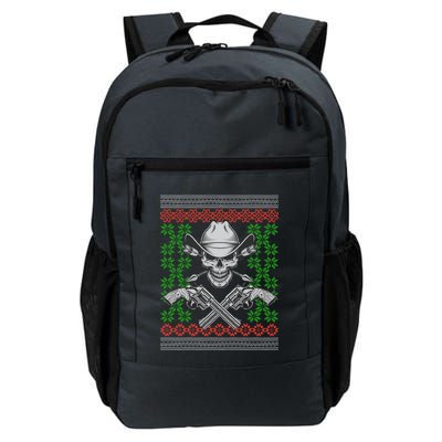 Cool Cowboy Skull Ugly Christmas Sweater Backpack