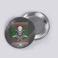 Cool Cowboy Skull Ugly Christmas Sweater Button
