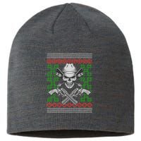 Cool Cowboy Skull Ugly Christmas Sweater Sustainable Beanie