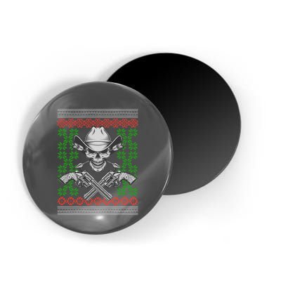 Cool Cowboy Skull Ugly Christmas Sweater Magnet