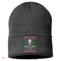 Cool Cowboy Skull Ugly Christmas Sweater Sustainable Knit Beanie