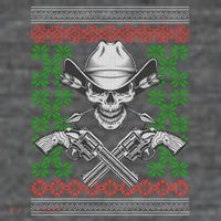 Cool Cowboy Skull Ugly Christmas Sweater Sustainable Knit Beanie