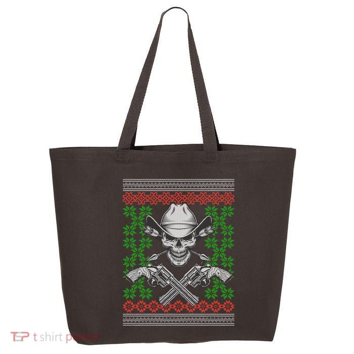 Cool Cowboy Skull Ugly Christmas Sweater 25L Jumbo Tote