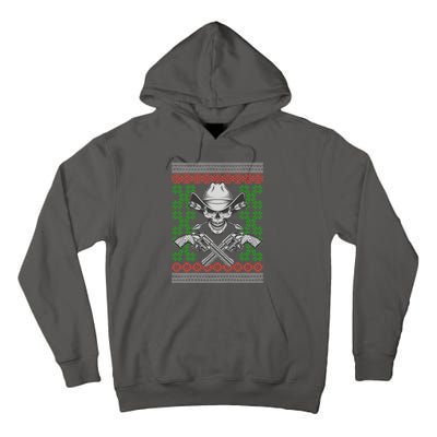 Cool Cowboy Skull Ugly Christmas Sweater Tall Hoodie